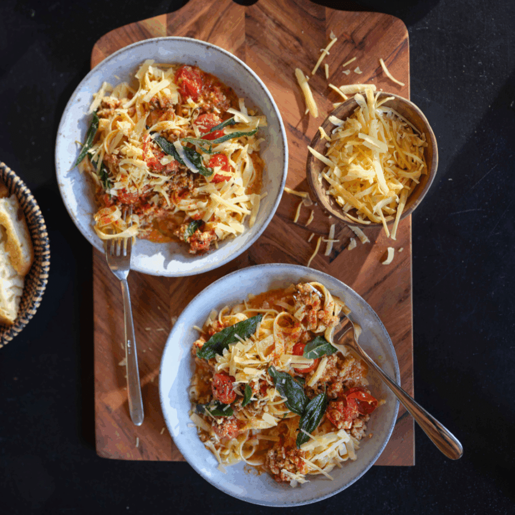 Tagliatelle mit cremigem Ragout